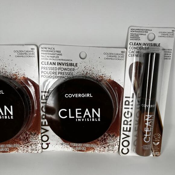 NEW Covergirl Clean Invisible Pressed Powder, Concealer, Golden Caramel, Mascara - Picture 3 of 6